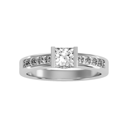 Burnished Solitaire Ring In 925 Sterling Silver - Six