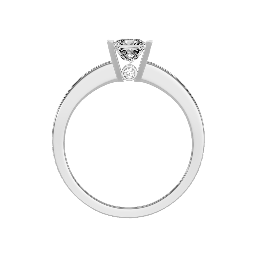 Burnished Solitaire Ring In 925 Sterling Silver - Eight
