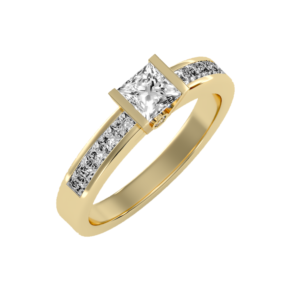 Burnished Solitaire Ring - Nine