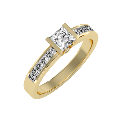Burnished Solitaire Ring In 925 Sterling Silver - Nine