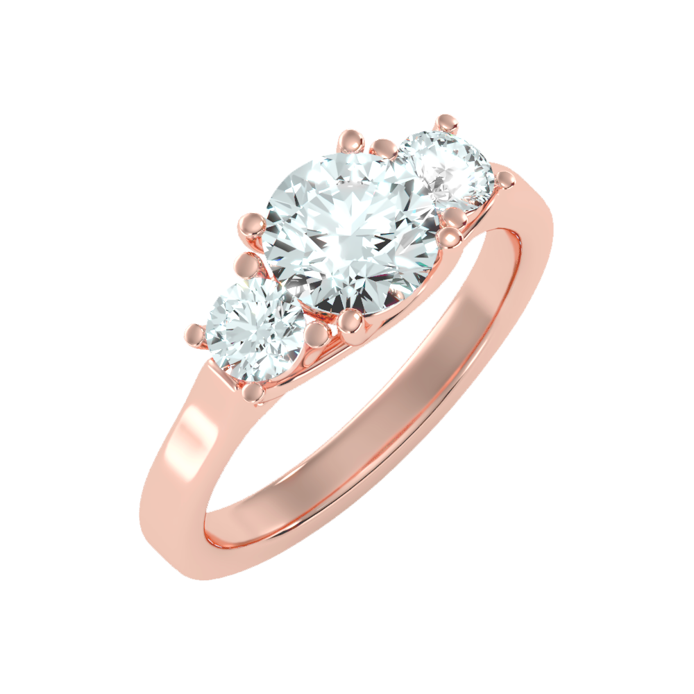 Burnished Tri Stone Ring In 925 Sterling Silver - One