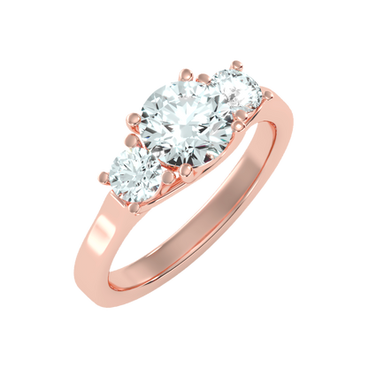 Burnished Tri Stone Ring In 925 Sterling Silver - One