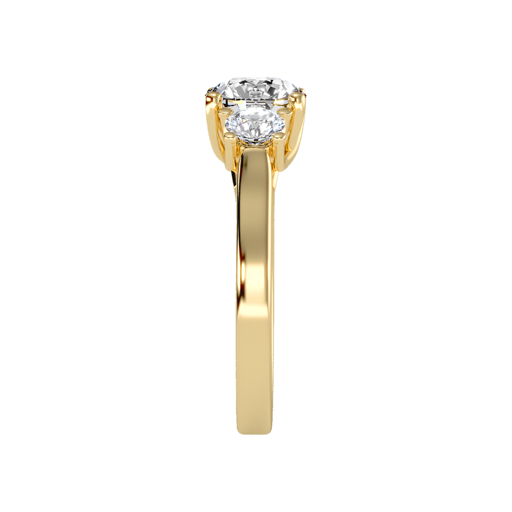 Burnished Tri Stone Ring In 925 Sterling Silver - Eleven