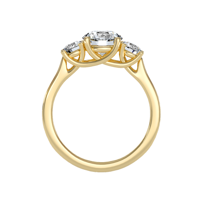Burnished Tri Stone Ring In 925 Sterling Silver - Twelve