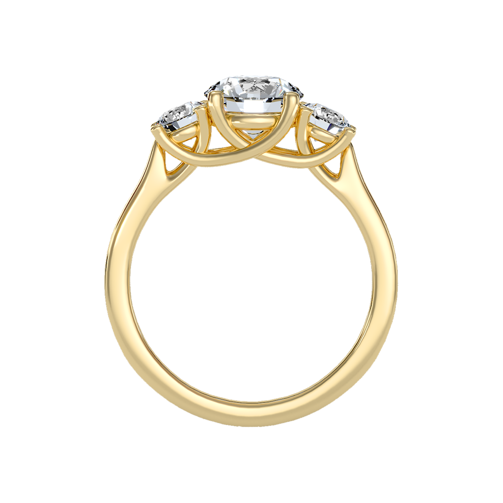 Burnished Tri Stone Ring - Twelve
