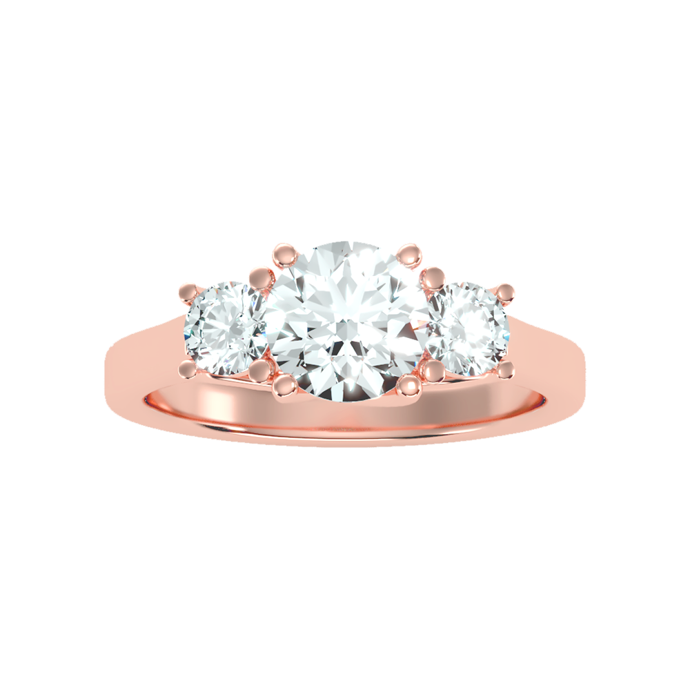 Burnished Tri Stone Ring In 925 Sterling Silver - Two