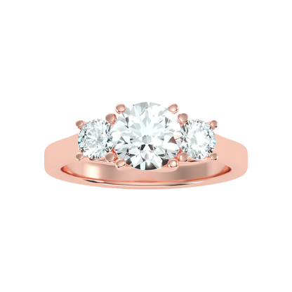 Burnished Tri Stone Ring In 925 Sterling Silver - Two