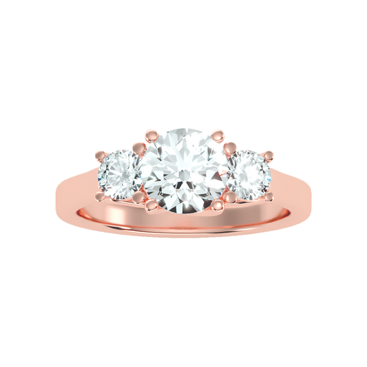 Burnished Tri Stone Ring In 925 Sterling Silver - Two