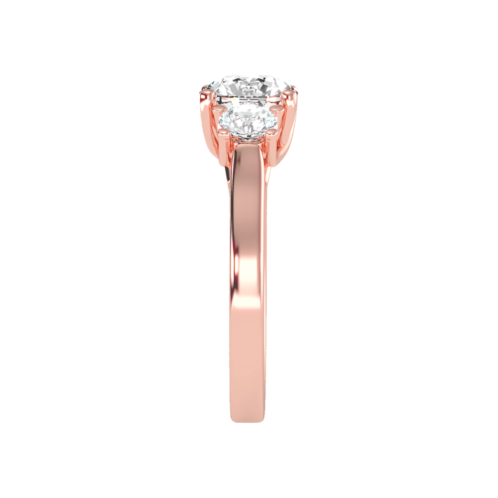 Burnished Tri Stone Ring In 925 Sterling Silver - Three