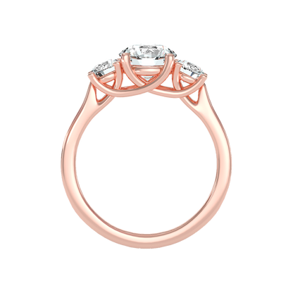 Burnished Tri Stone Ring In 925 Sterling Silver - Four