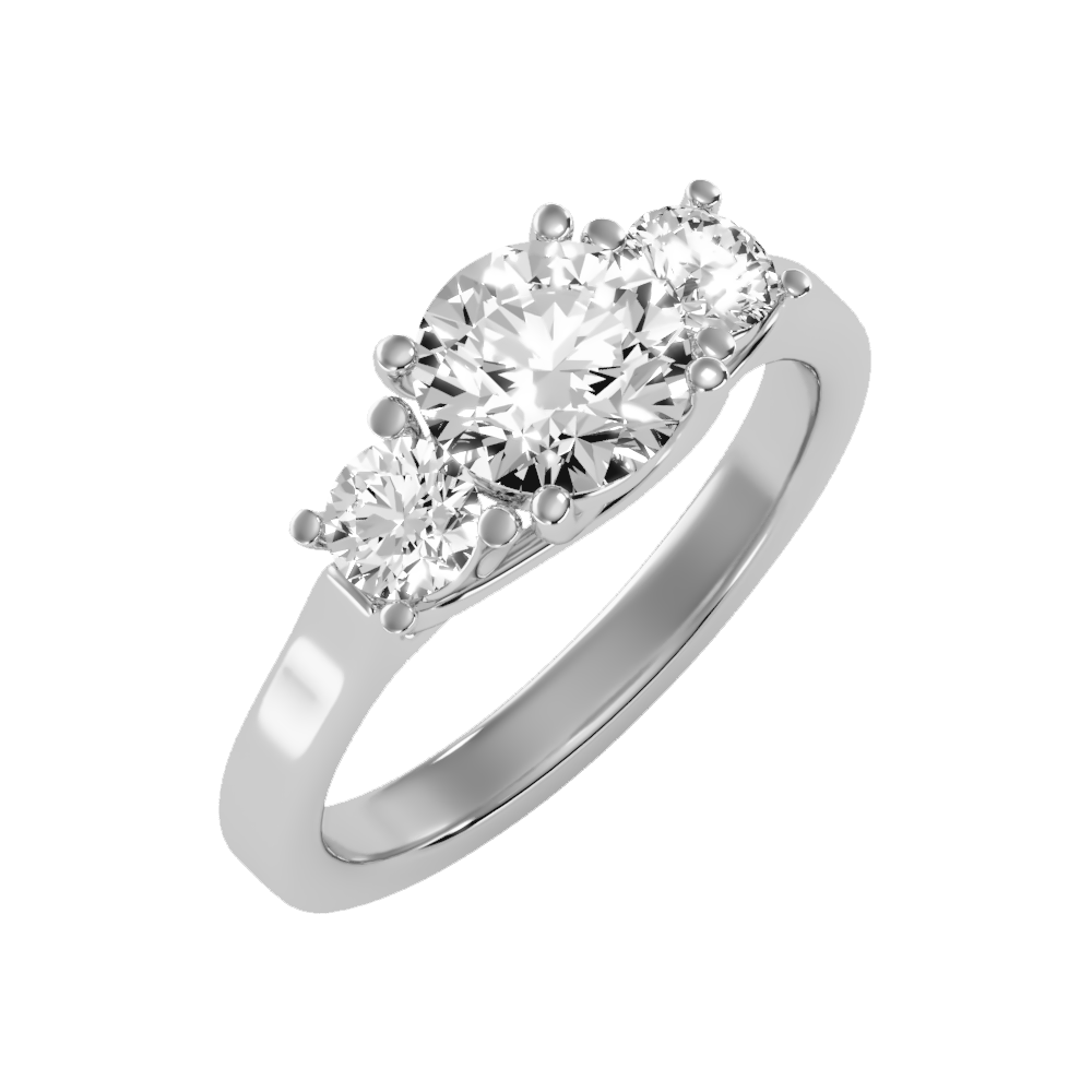 Burnished Tri Stone Ring - Five