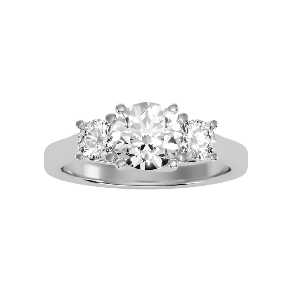 Burnished Tri Stone Ring - Six