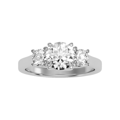 Burnished Tri Stone Ring - Six