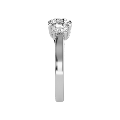 Burnished Tri Stone Ring - Seven