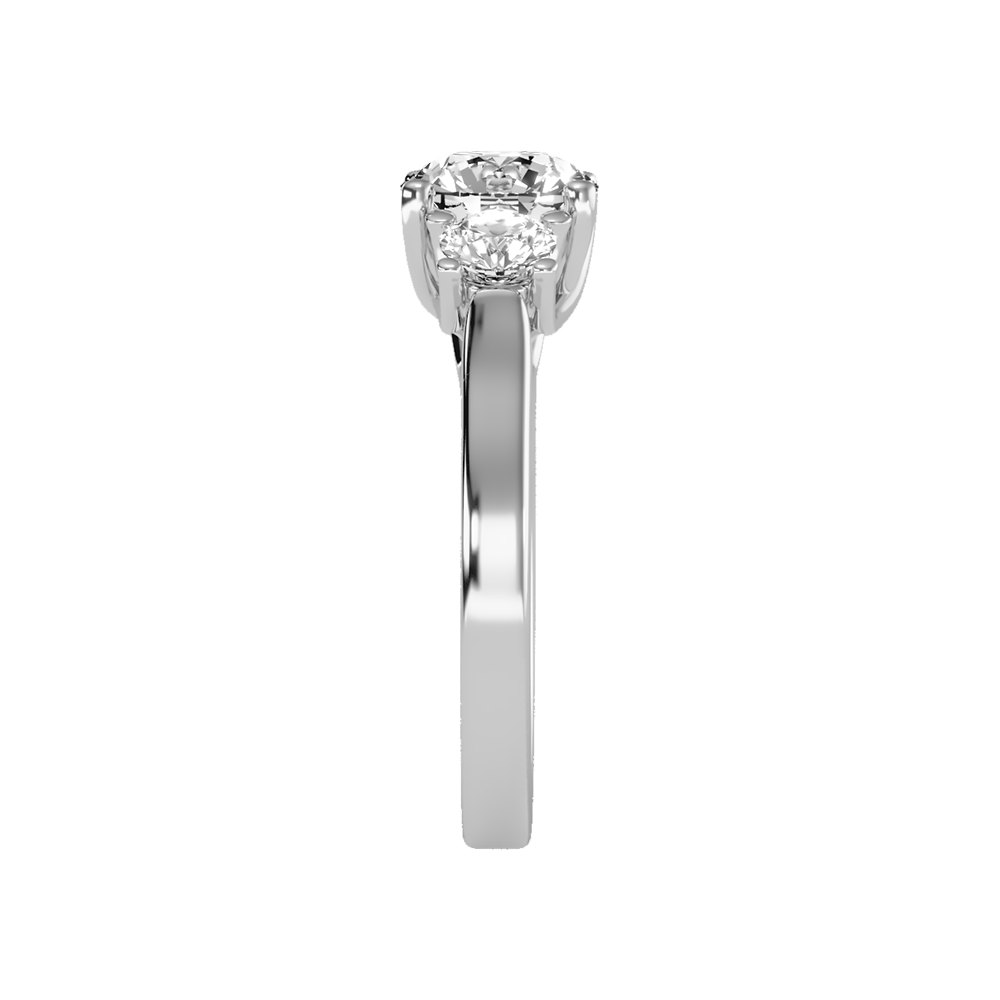 Burnished Tri Stone Ring In 925 Sterling Silver - Seven