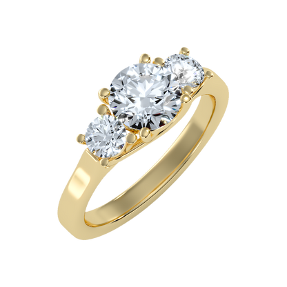 Burnished Tri Stone Ring - Nine