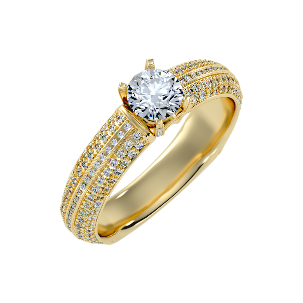 Busttling Solitaire Ring In 925 Sterling Silver - Ten