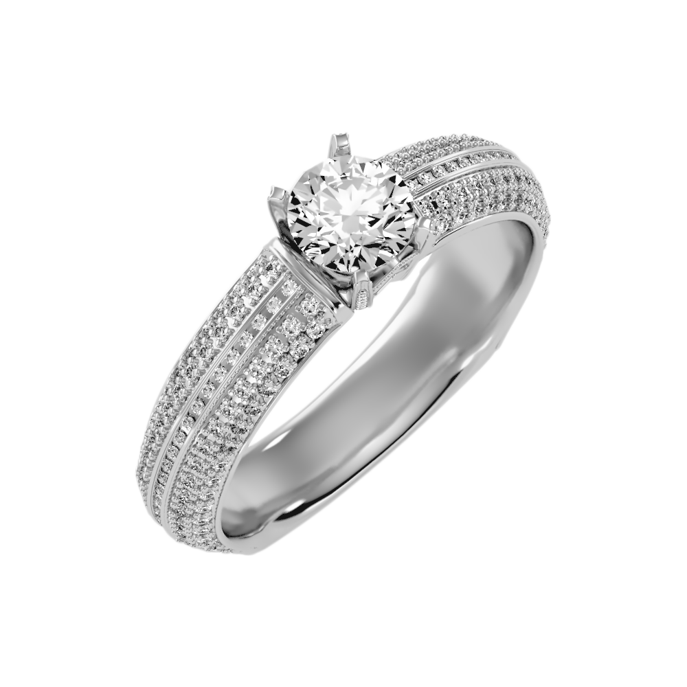 Busttling Solitaire Ring In 925 Sterling Silver - Two
