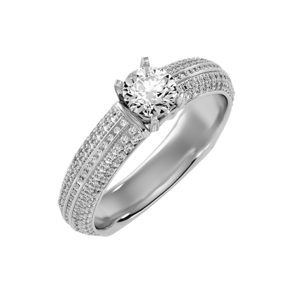 Busttling Solitaire Ring In 925 Sterling Silver - Two
