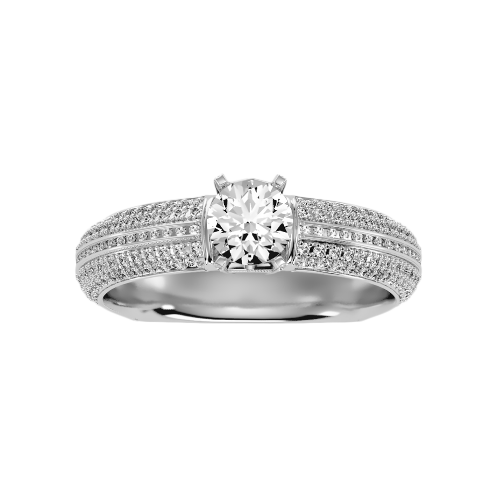 Busttling Solitaire Ring In 925 Sterling Silver - Four