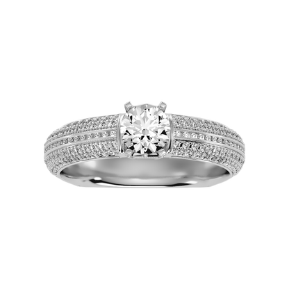 Busttling Solitaire Ring In 925 Sterling Silver - Four