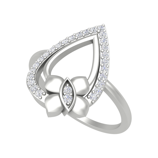 Butterfly Droplet Shaped Diamond Ring - One