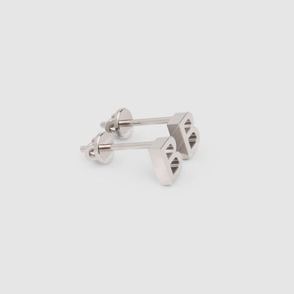 Gold Letter B Initial Stud Earrings - Four
