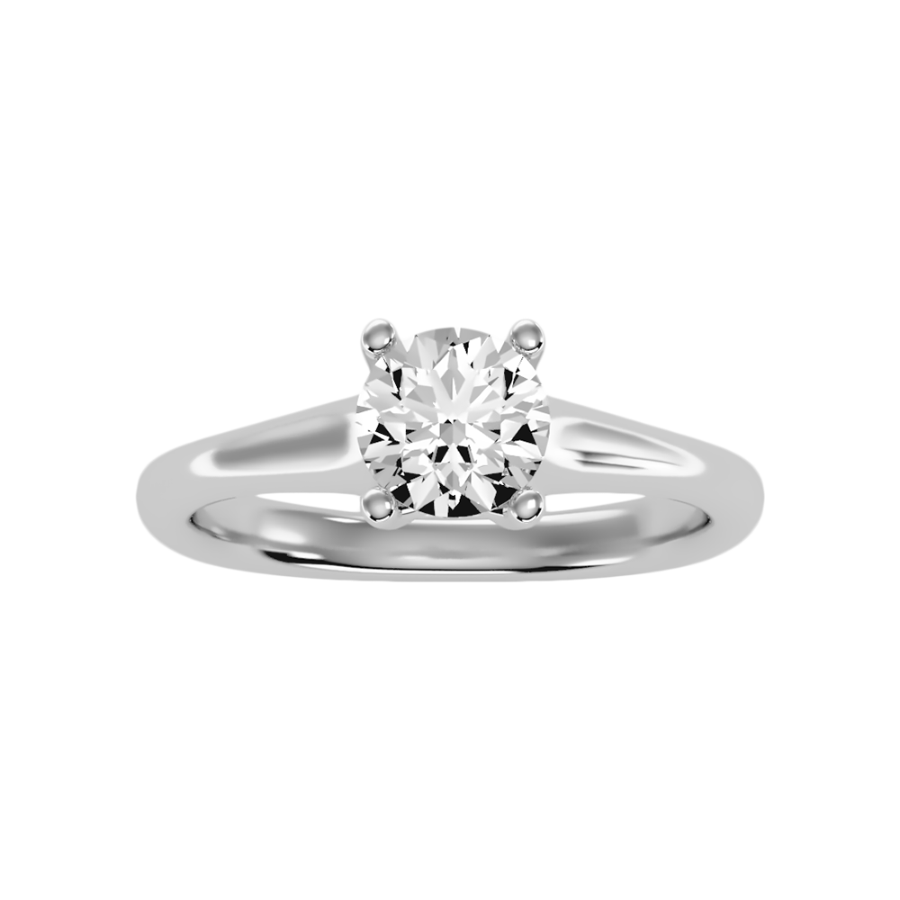 Calin Classic Solitaire Ring In 925 Sterling Silver - Three