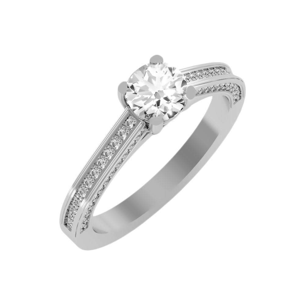 Caricia Solitaire Ring In 925 Sterling Silver - One