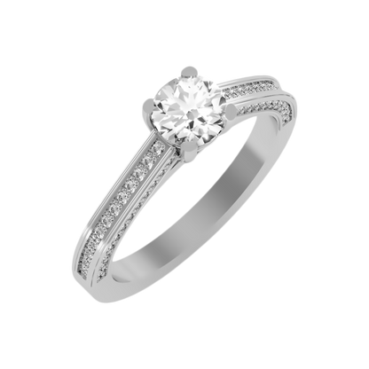 Caricia Solitaire Ring In 925 Sterling Silver - One