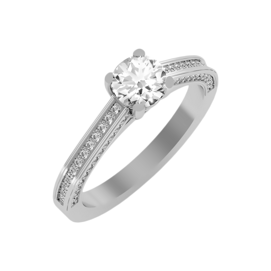 Caricia Solitaire Ring In 925 Sterling Silver - One