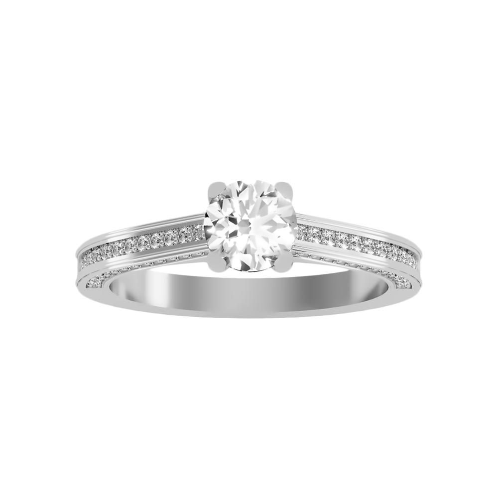 Caricia Solitaire Ring In 925 Sterling Silver - Three