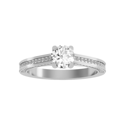Caricia Solitaire Ring In 925 Sterling Silver - Three
