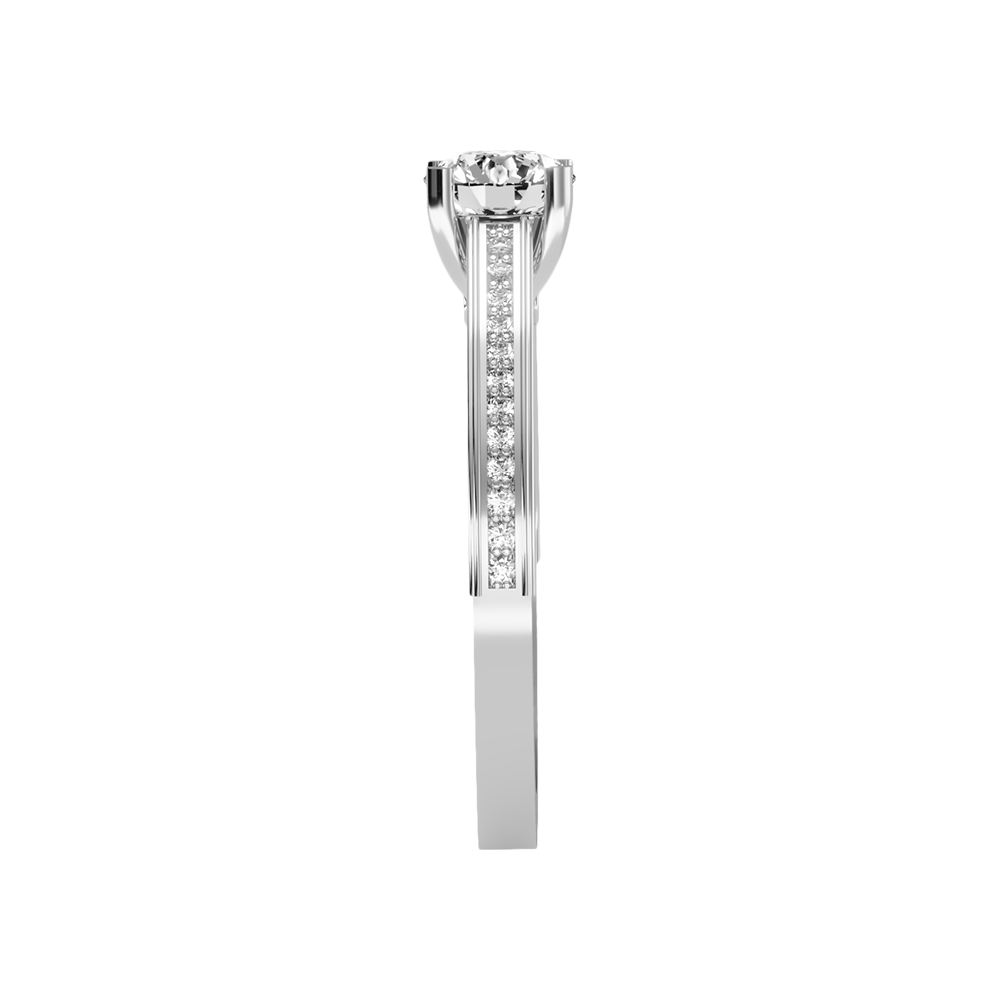 Caricia Solitaire Ring In 925 Sterling Silver - Four