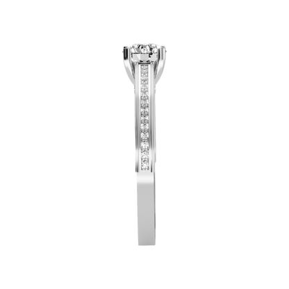Caricia Solitaire Ring In 925 Sterling Silver - Four