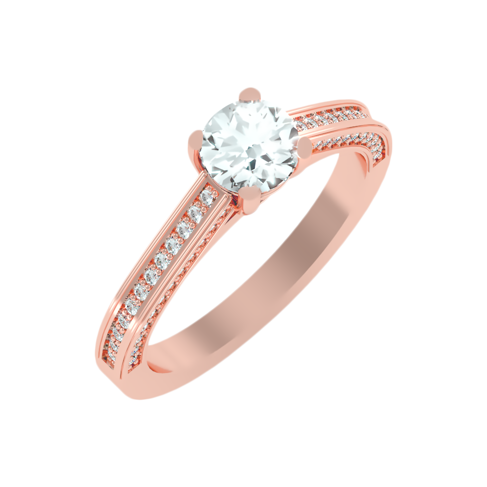 Caricia Solitaire Ring In 925 Sterling Silver - Five