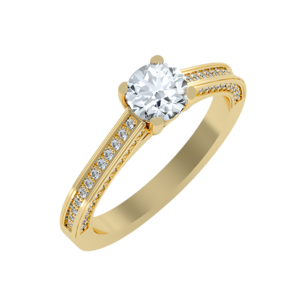 Caricia Solitaire Ring In 925 Sterling Silver - Nine