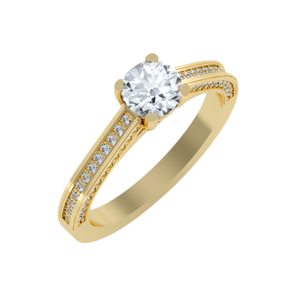 Caricia Solitaire Ring In 925 Sterling Silver - Nine