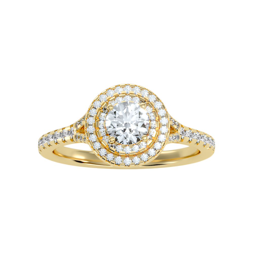 Celebrated Halo Ring In 925 Sterling Silver - Ten