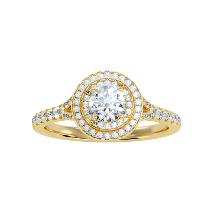 Celebrated Halo Ring In 925 Sterling Silver - Ten