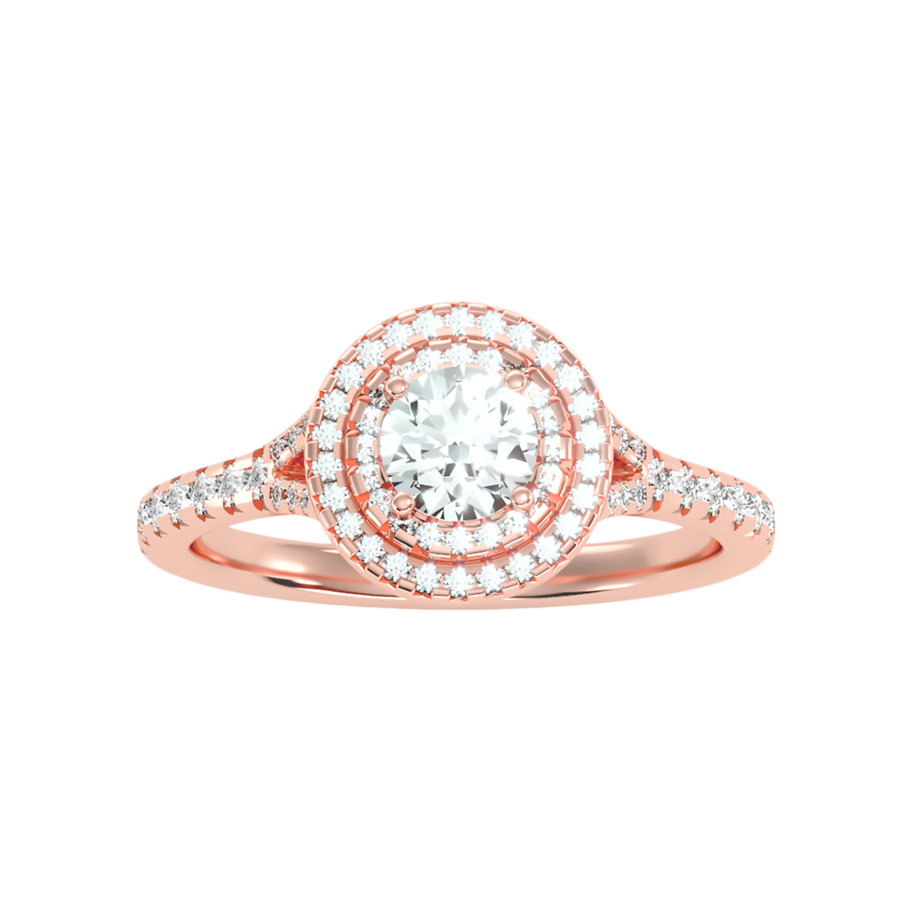 Celebrated Halo Ring In 925 Sterling Silver - Three