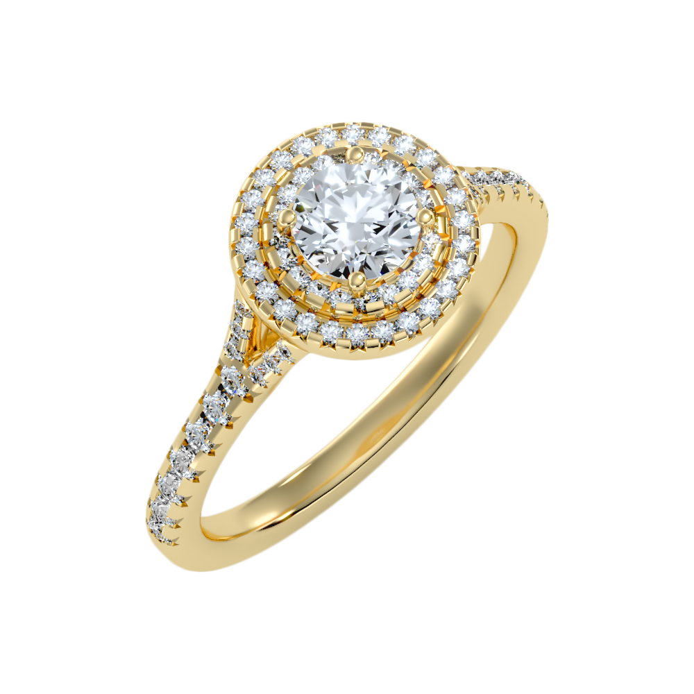 Celebrated Halo Ring In 925 Sterling Silver - Nine