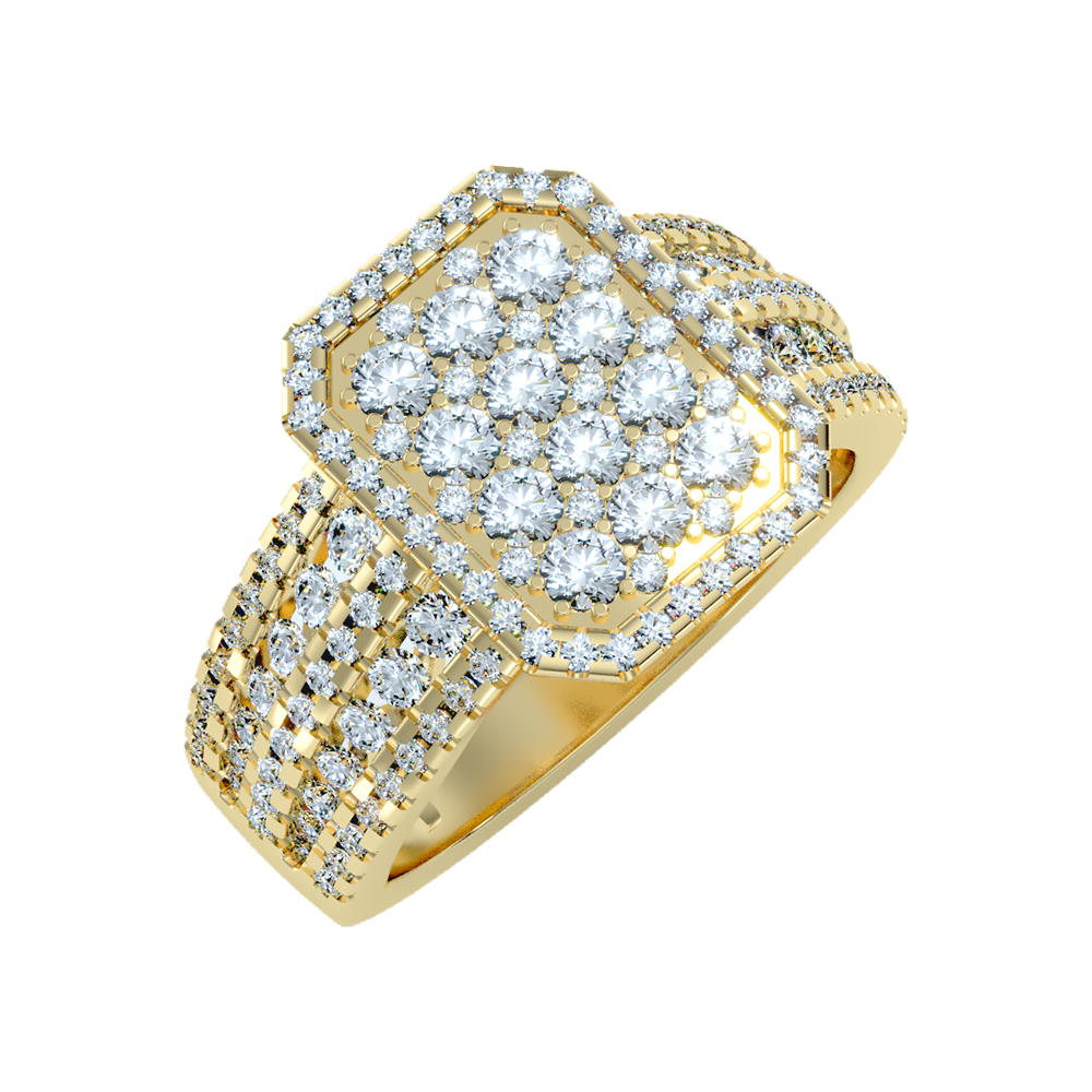 Celestial Diamond Men's Ring In 925 Sterling Silver - Nine