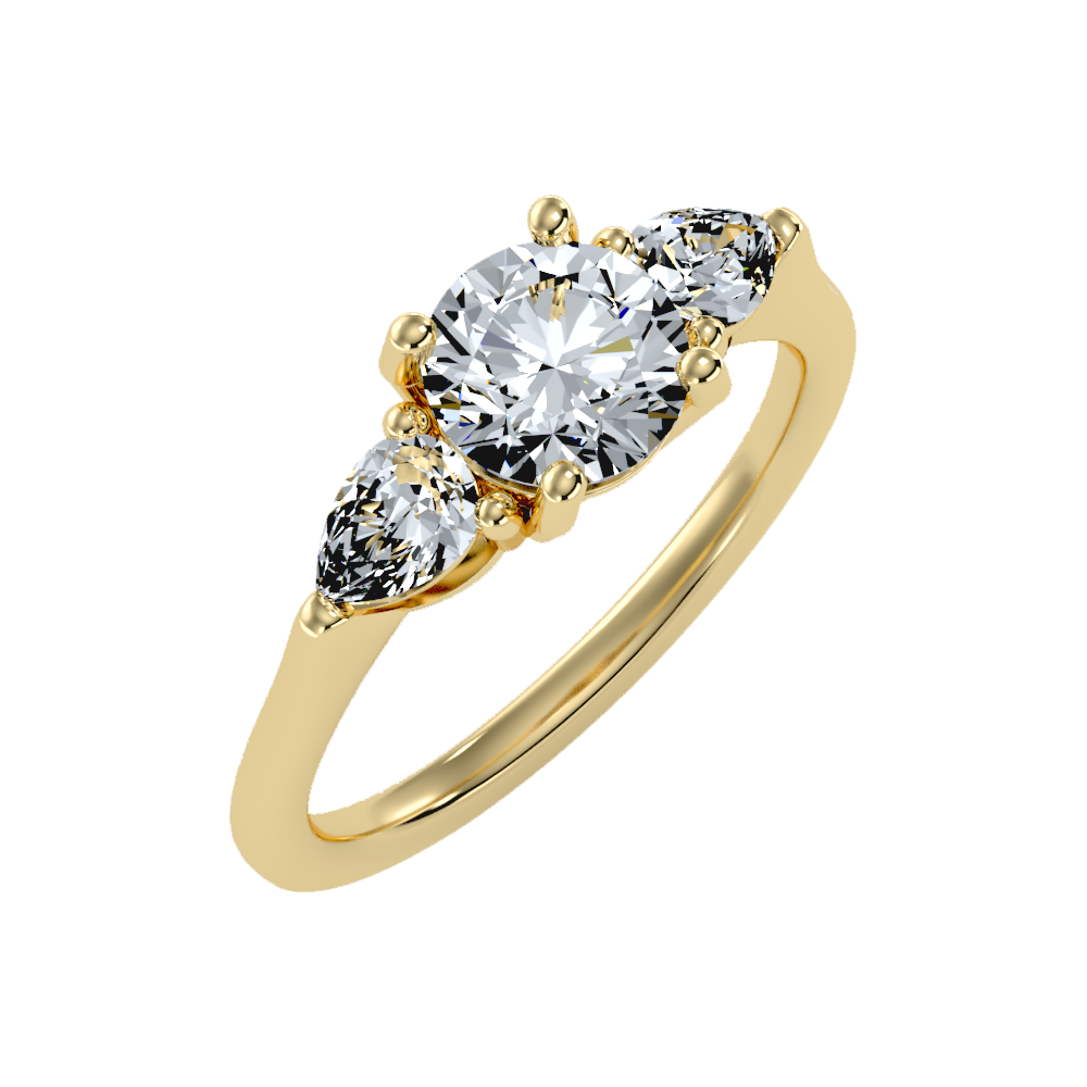 Celestial Halo Solitaire Ring In 925 Sterling Silver - One