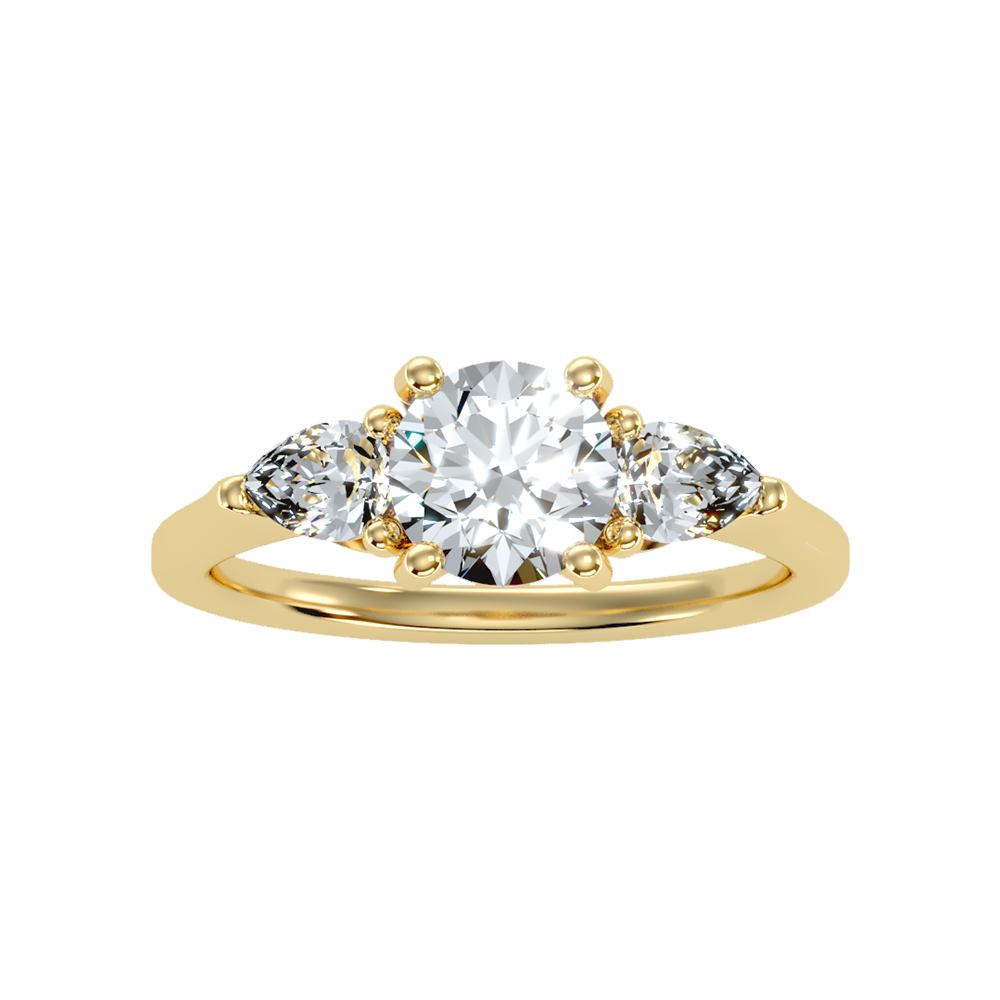 Celestial Halo Solitaire Ring - Three