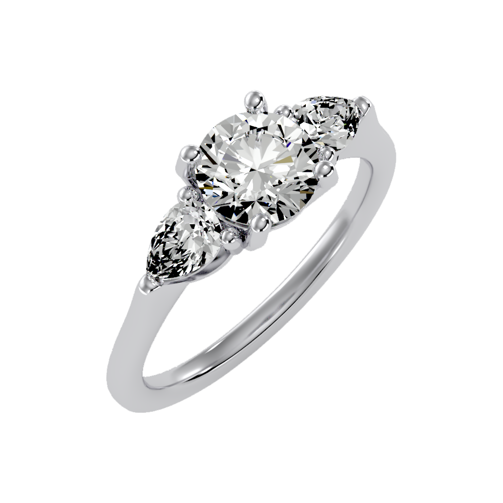 Celestial Halo Solitaire Ring - Five