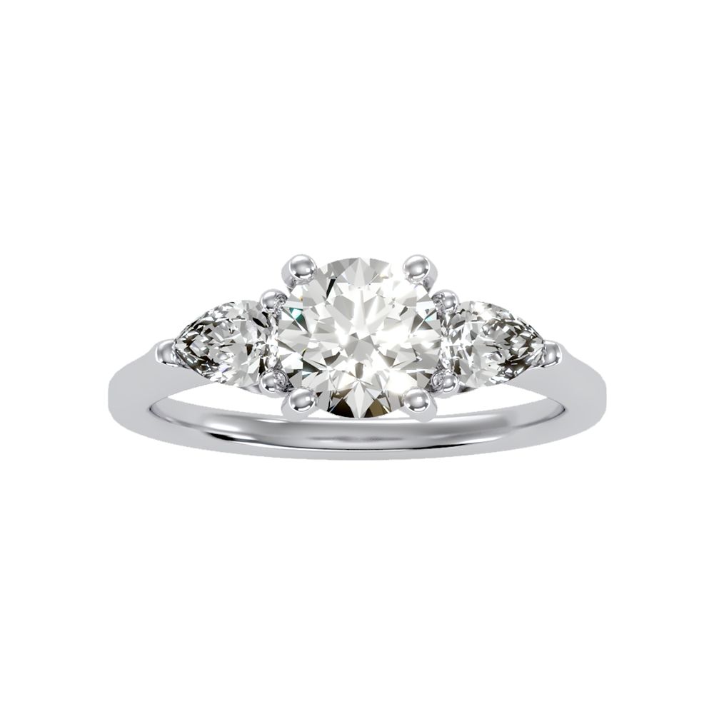 Celestial Halo Solitaire Ring In 925 Sterling Silver - Six