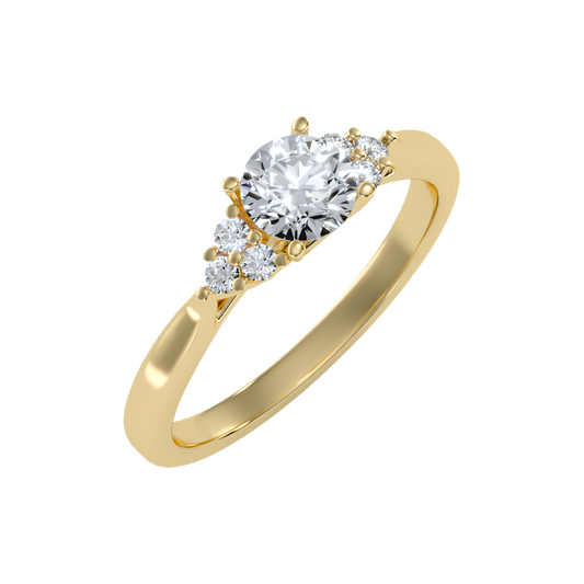 Celestial Solitaire Ring In 925 Sterling Silver - One
