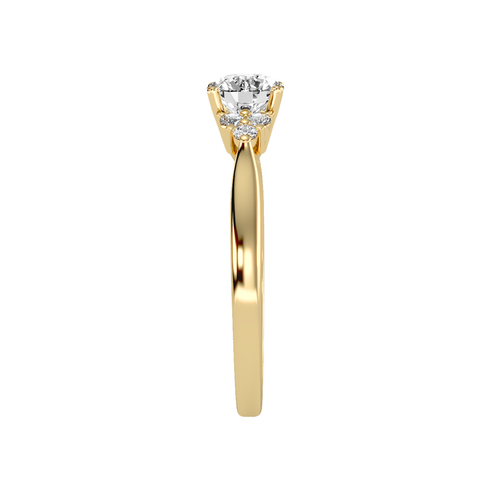 Celestial Solitaire Ring In 925 Sterling Silver - Four