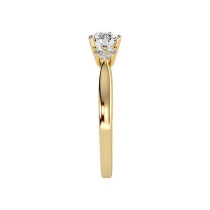 Celestial Solitaire Ring In 925 Sterling Silver - Four